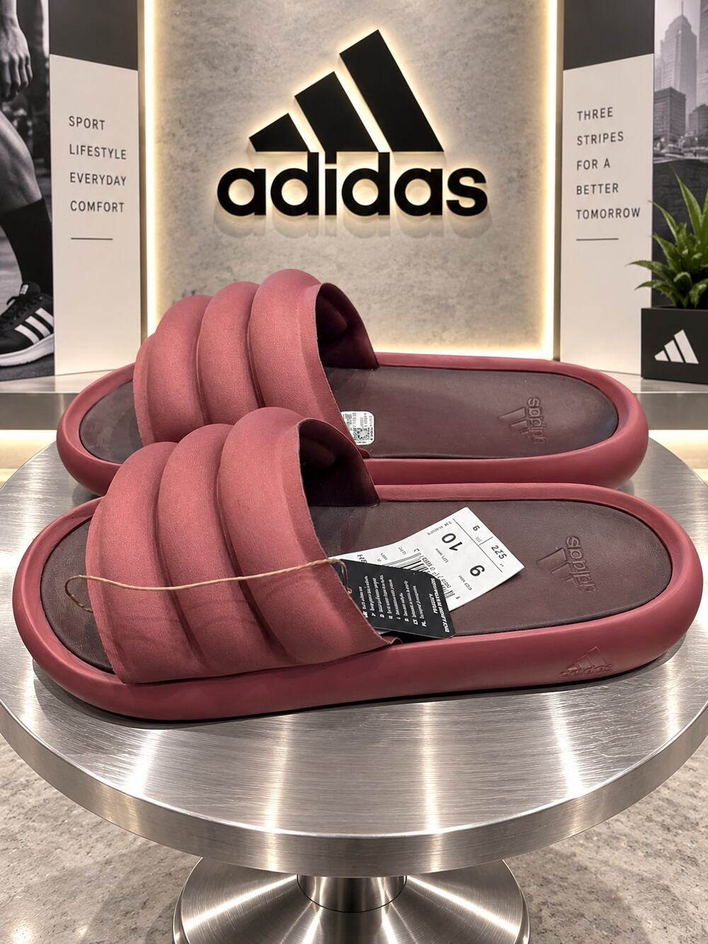 Adidas Adilette Zplaash Dusty Pink Padded Slide Sandals M9 W10 NWT